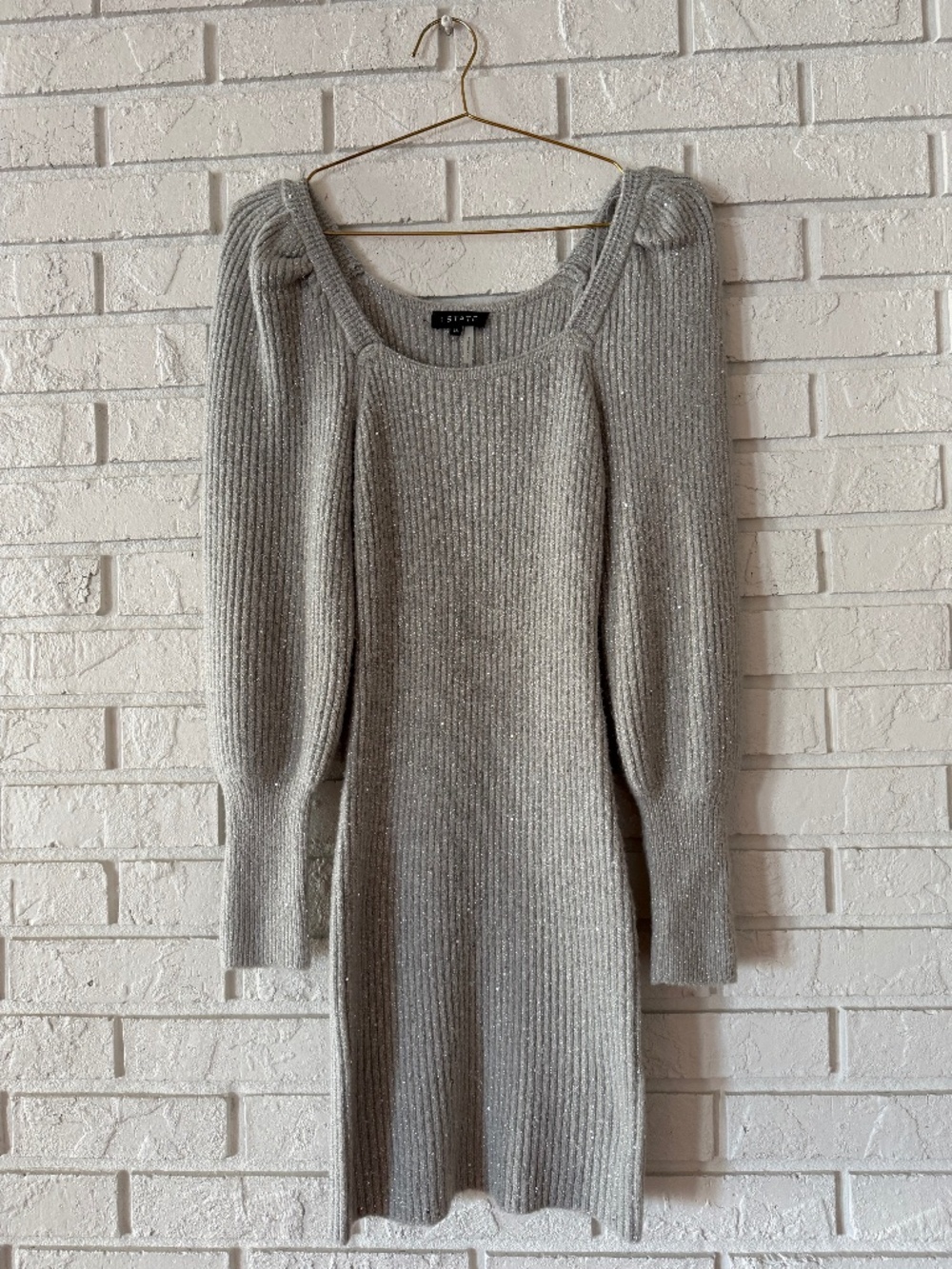 1. STATE Sequined Ribbed Sweater Dress XS